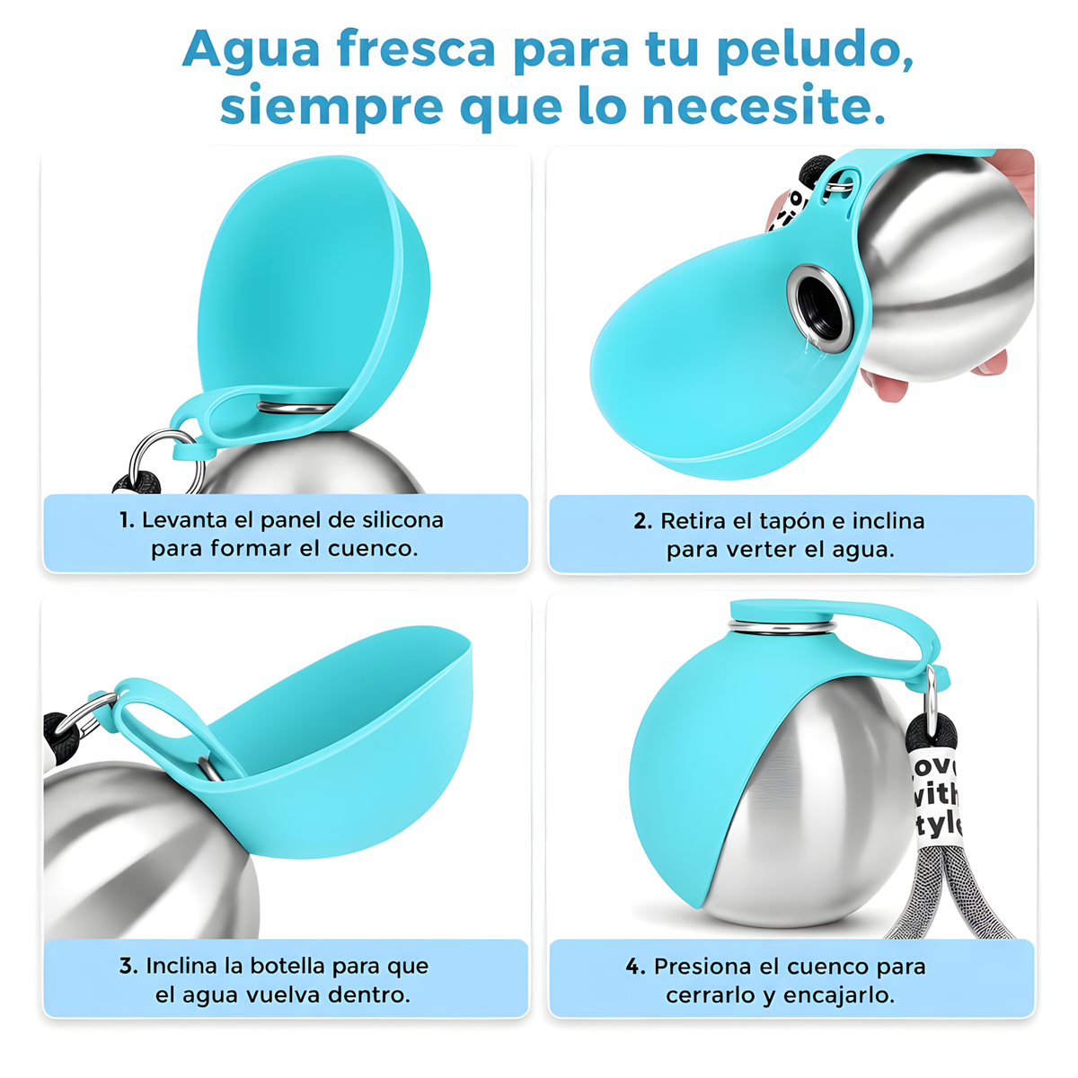 Botella de Agua Portátil para Perros